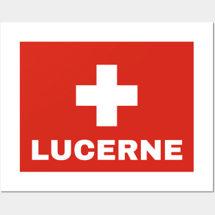 Lucerne City in Swiss Flag Posters and Art